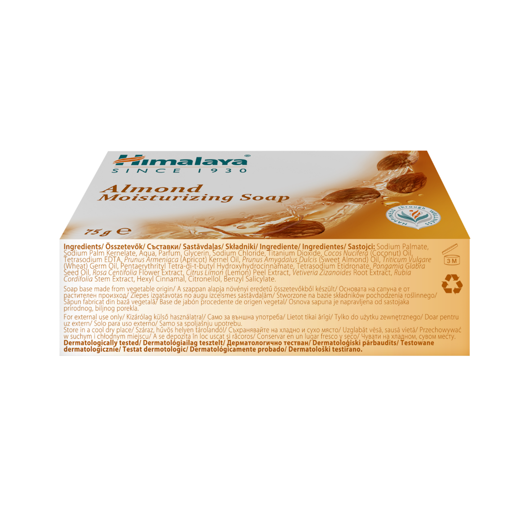 jabón hidratante de almendras HIMALAYA pastilla 75 gr