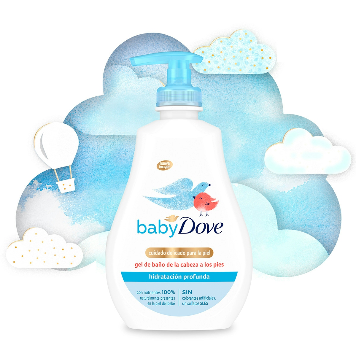 Gel de ducha bebés DOVE hidratación profunda dosificador 400 ml