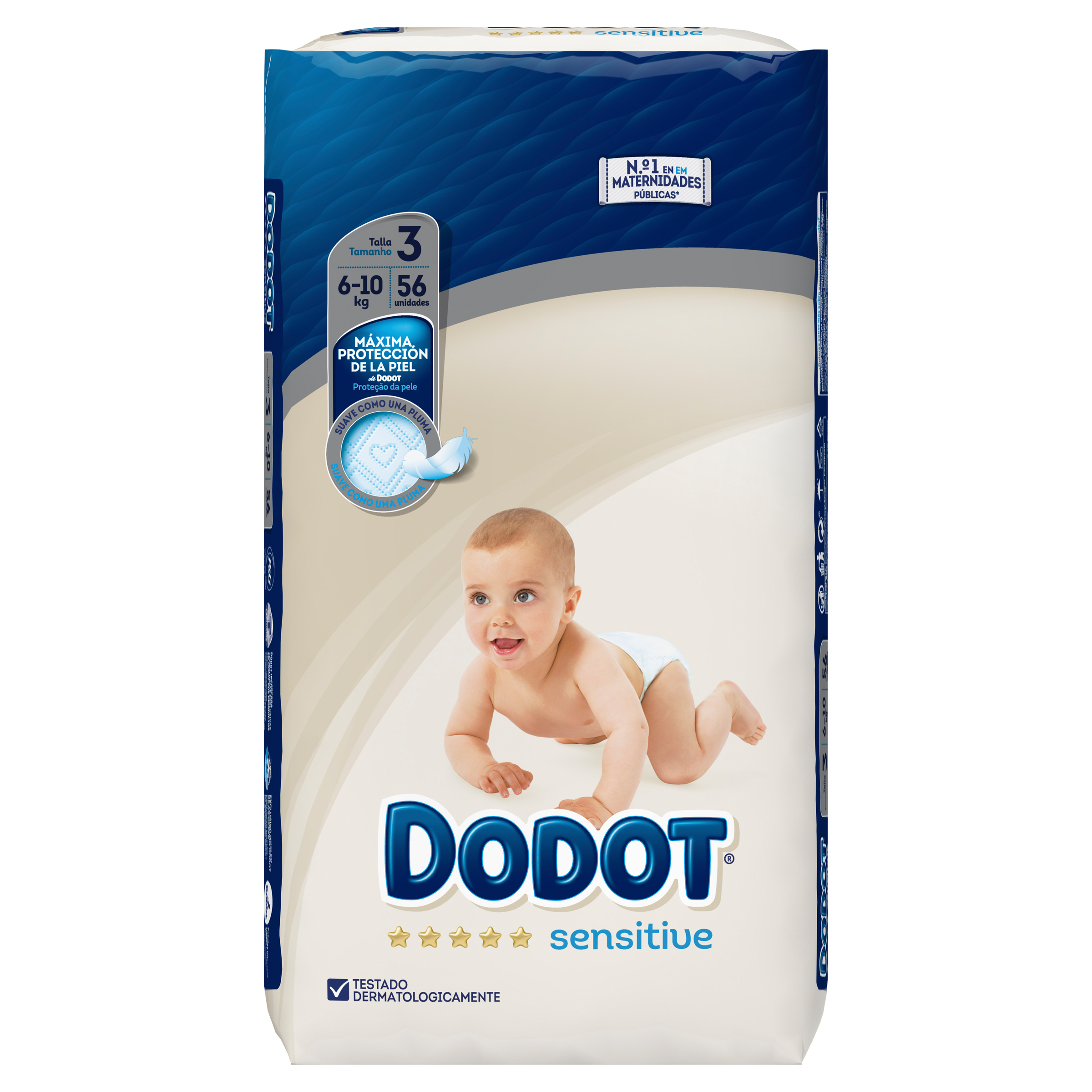 Imagen de Pañales Sensitive Talla 3 (6-10 Kg) Dodot 56 Uds