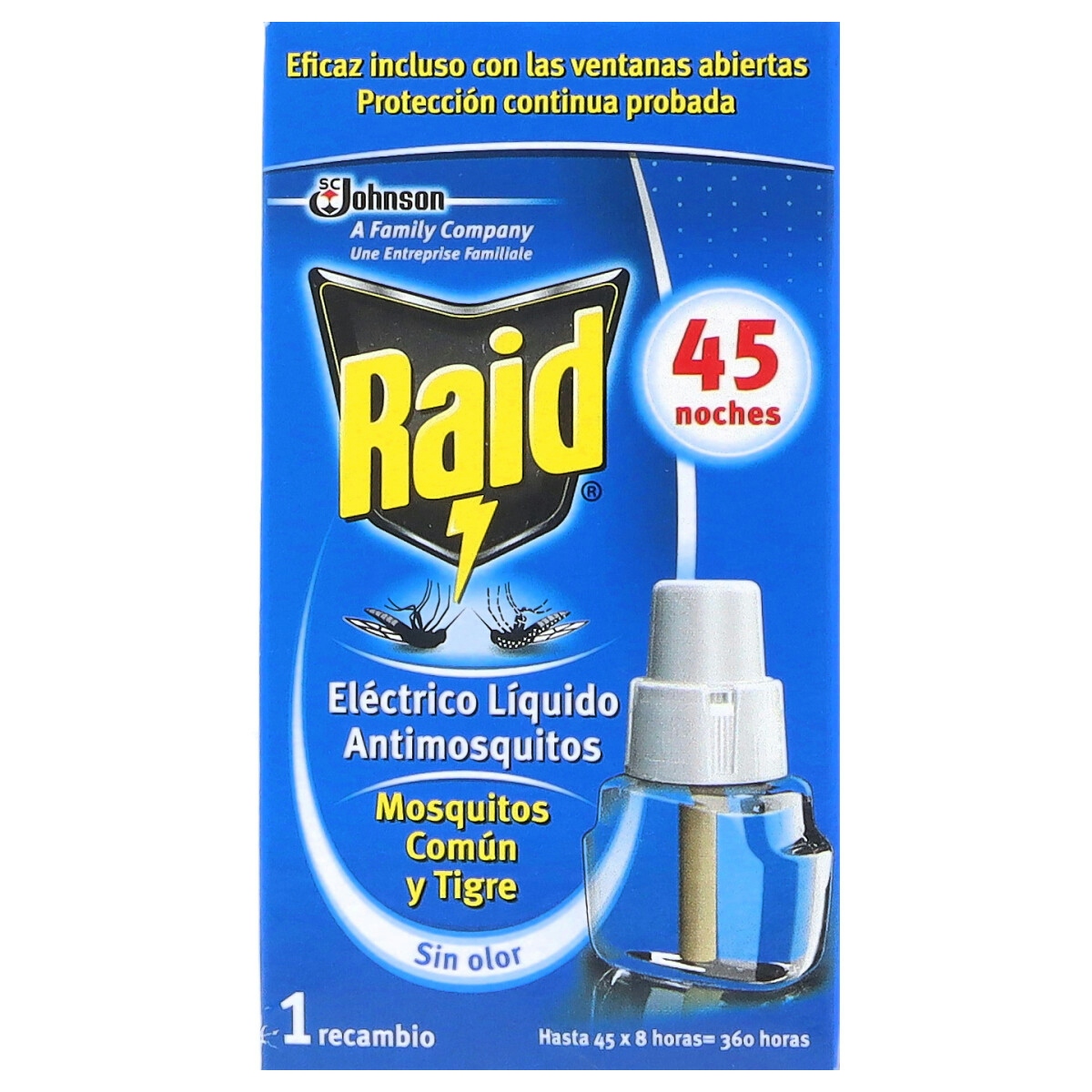 Insecticida electrico recambio 45 noches RAID 1 ud