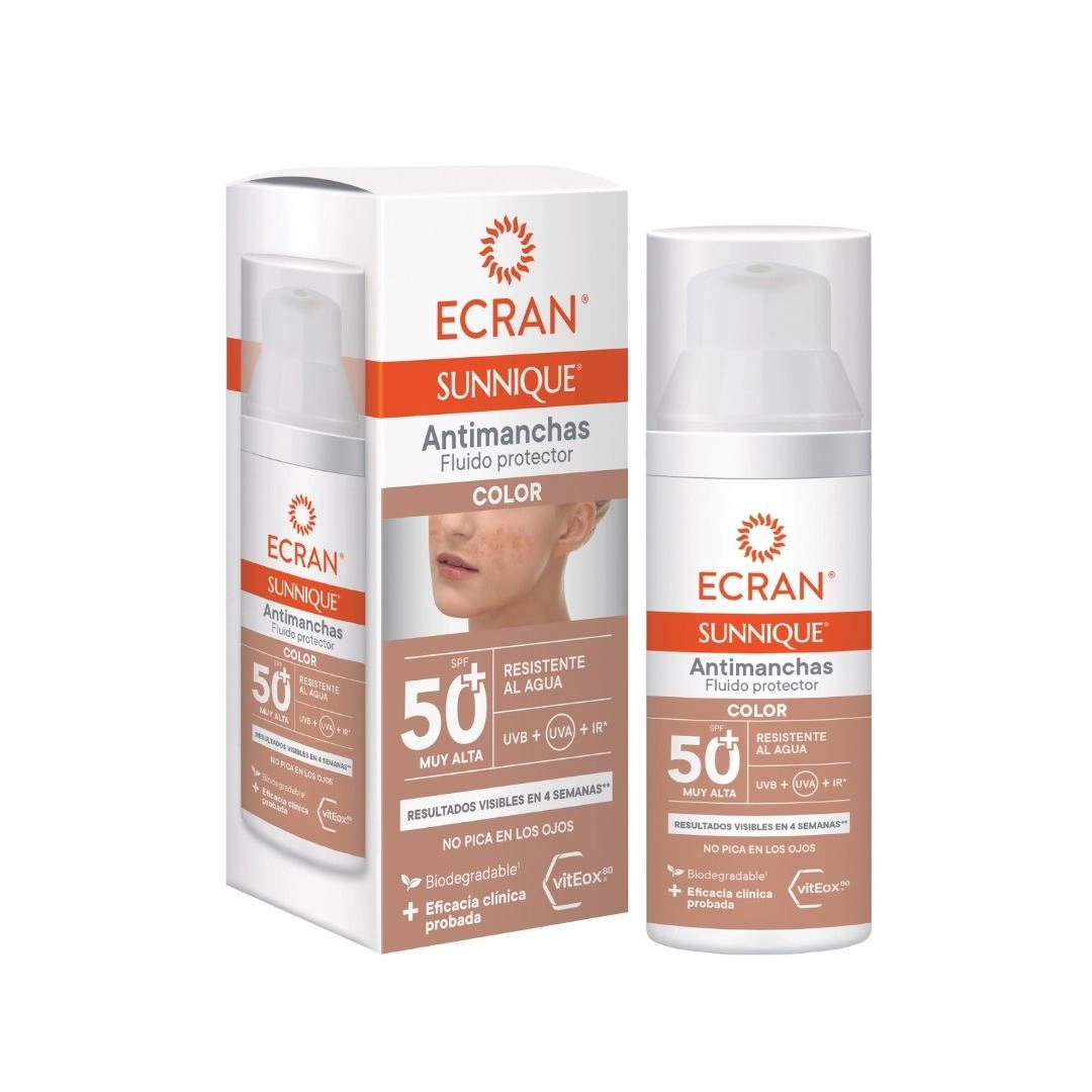 Fluido Solar Facial com Cor Antimanchas SPF 50+ Ecran Sunnique 50Ml Fluido Solar Facial com Cor Antimanchas SPF 50+ Ecran Sunnique 50Ml 0