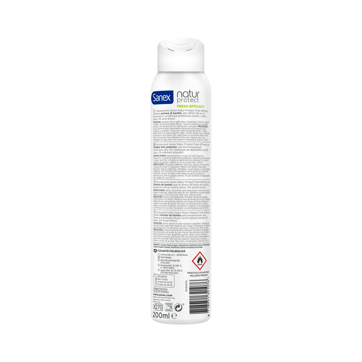 Desodorante spray Sanex Natur Protect Fresh Efficacy 24h con bambú natural 200ml