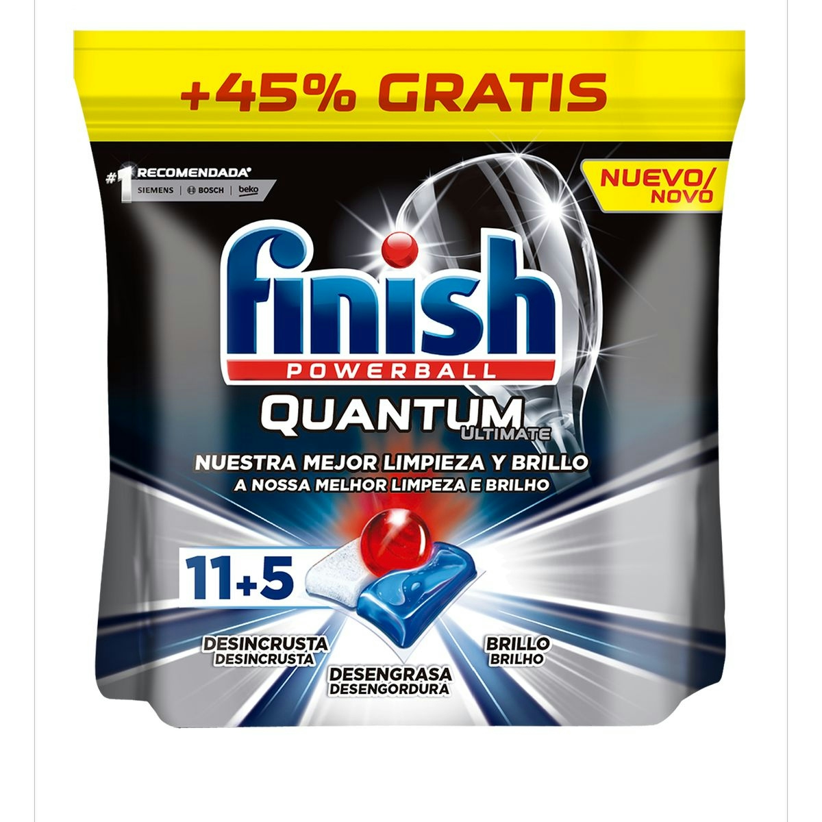 Pastillas lavavajillas ultimate quantum FINISH 11+5 lv