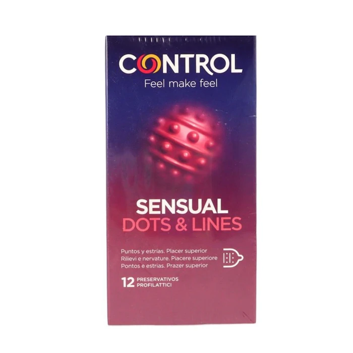 Preservativos Sensual Dot & Lines Control 12 Uds