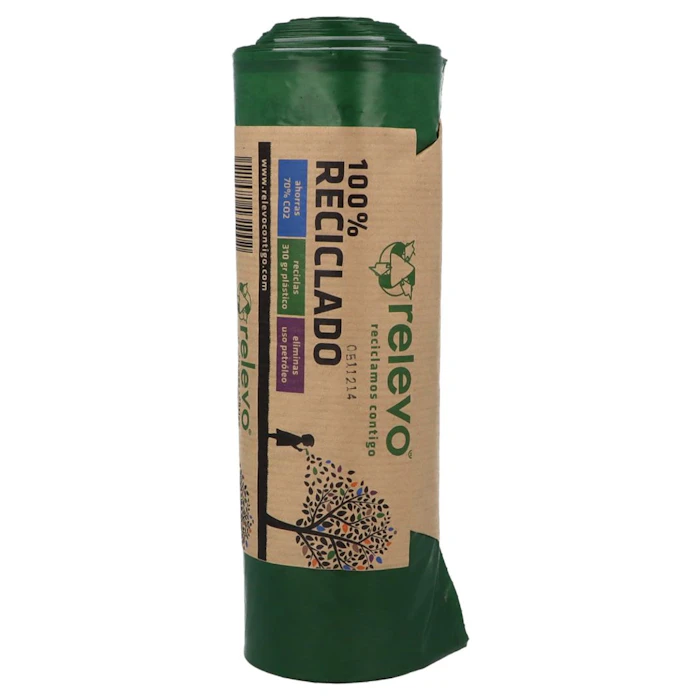 Bolsa De Basura 100% Reciclable 30L Relevo 15 Uds