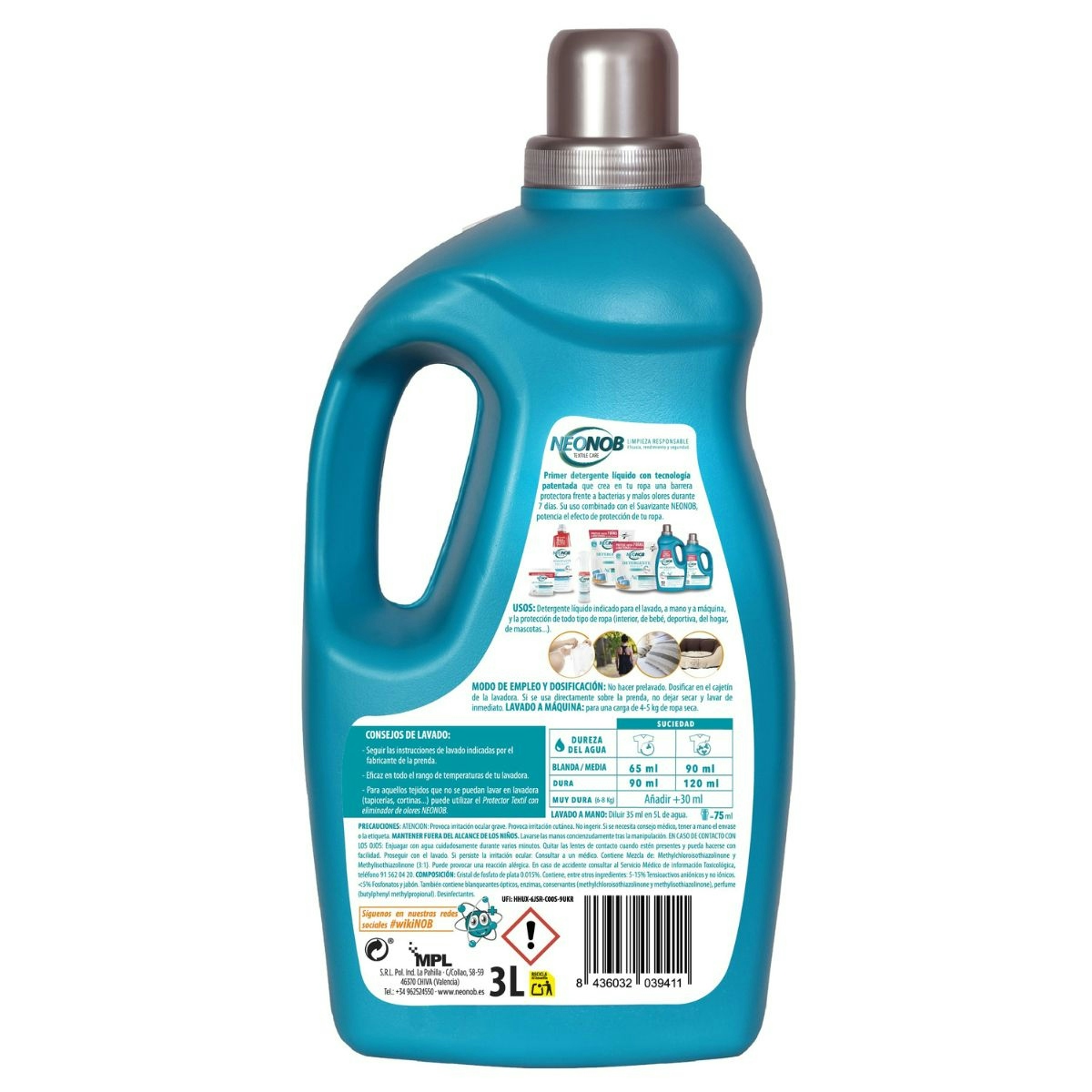 Detergente liquido NEONOB 3 lt 46 lavados