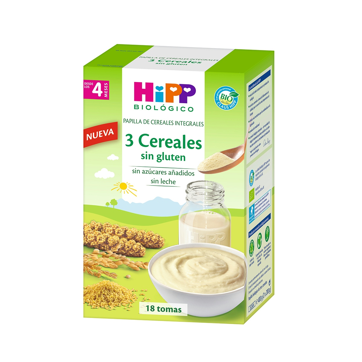 Papillas de cereales integrales 3 cereales biológico HIPP 400 gr