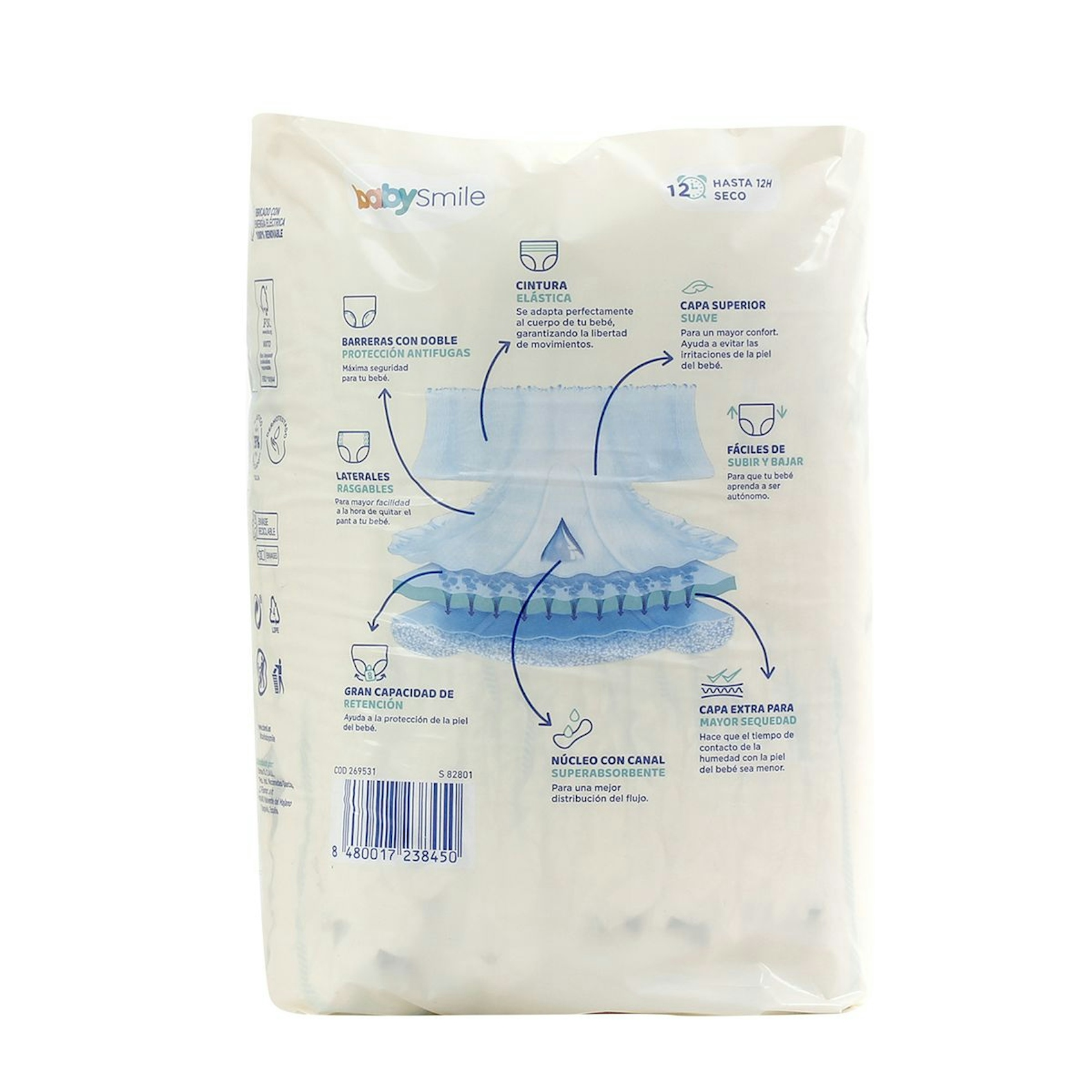 Pañales Pants Talla M 8-15 Kg Babysmile 22 Uds.