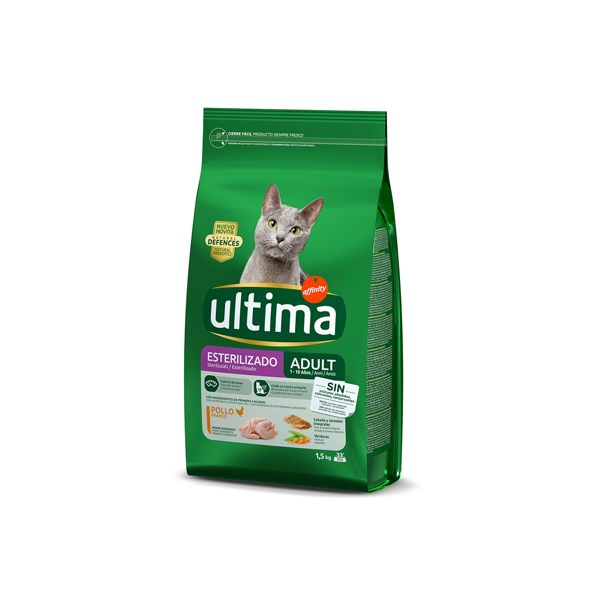 Alimento gato esterilizado con pollo ULTIMA 1,5 kg