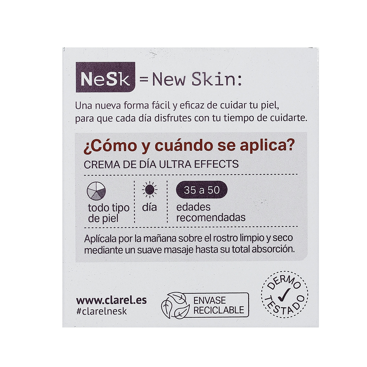 Crema facial cuidado anti-arrugas tratamiento día con SPF20 NeSk Ultra Effects 50 ml