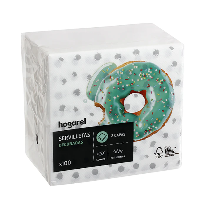 Servilletas De Papel Decoradas Hogarel 100 Uds