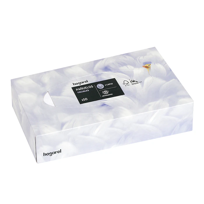 Caja De Pañuelos Faciales Ultrasuaves Hogarel 50 Uds