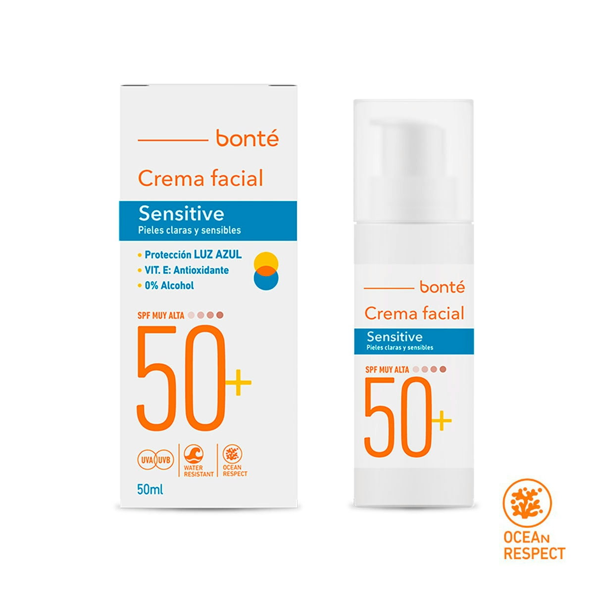 Crema facial sensitive SPF50+ BONTÉ 50 ml