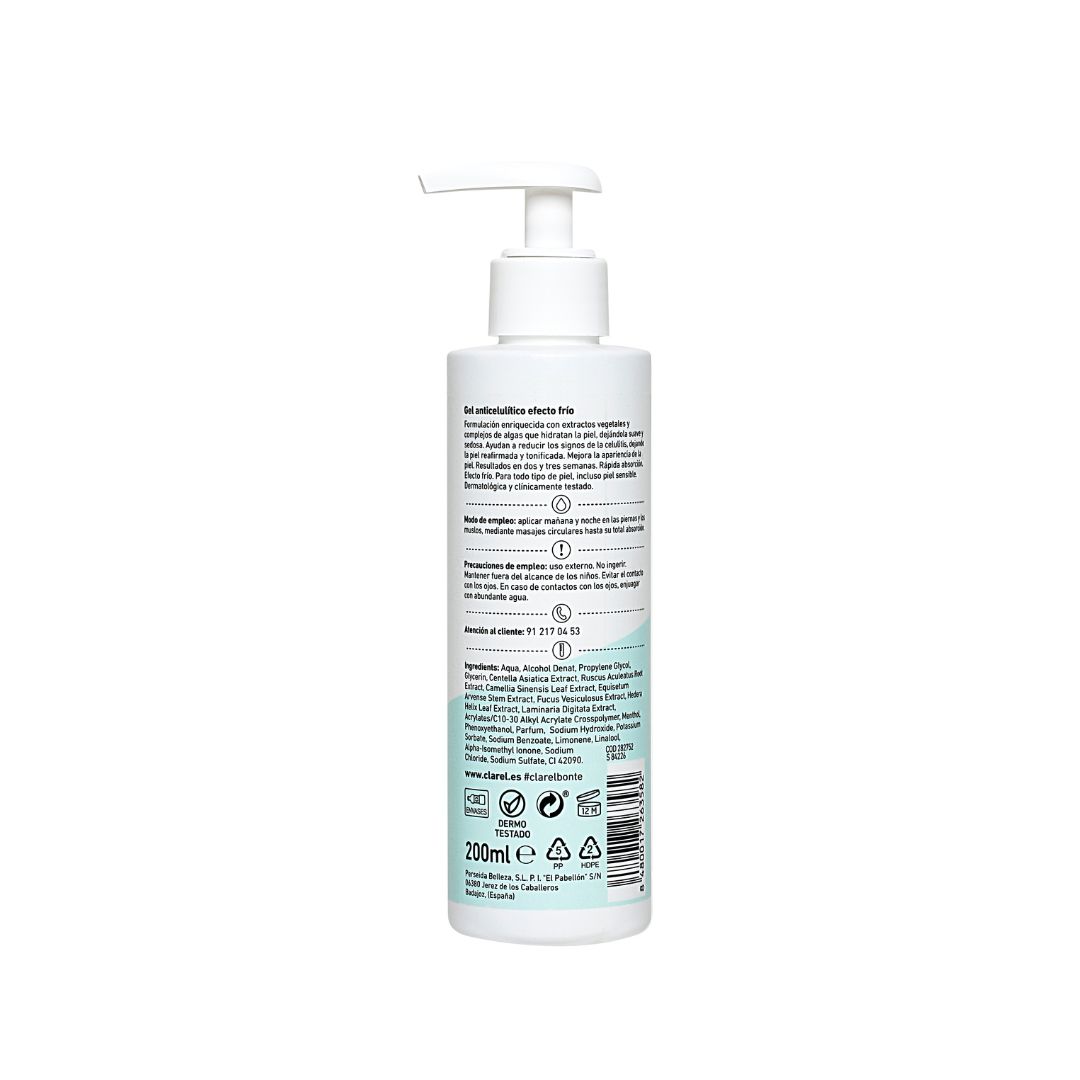 Benex Anti-Cellulite Gel Kalt 200 Ml – Für Beine, Oberschenkel, Gesäß, Mit Kühleffekt