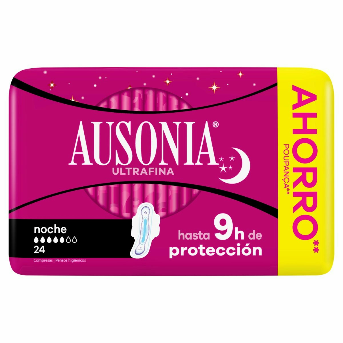 Compresas Ultrafinas Con Alas Noche Ausonia 24 Uds Compresas Ultrafinas Con Alas Noche Ausonia 24 Uds 0