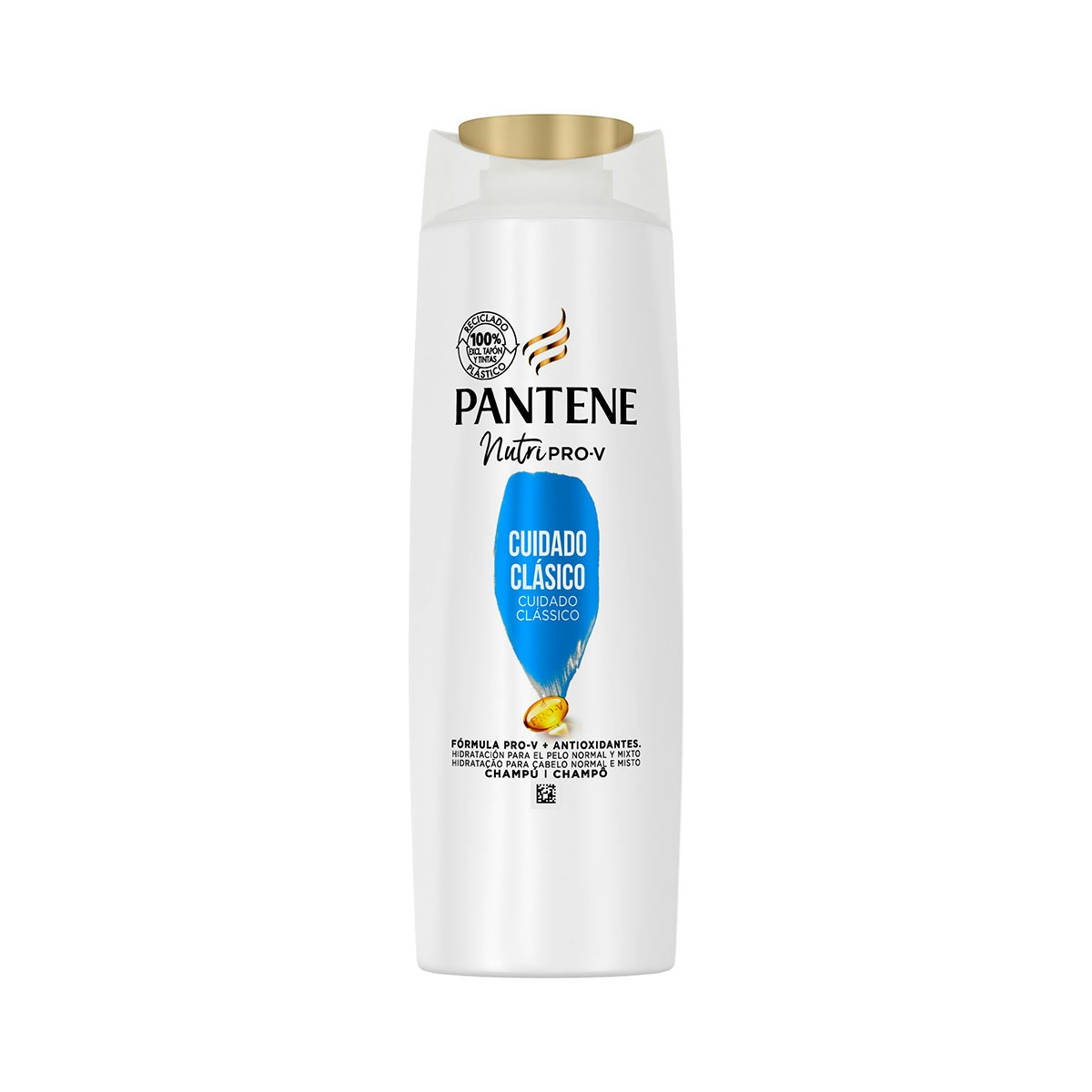 Pantene Champú Cuidado Clásico Nutri Pro-V con fórmula Pro-V + antioxidantes, para cabello normal y mixto, 340ML