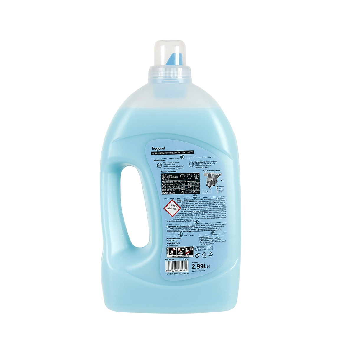 Detergente Liquido Azul Hogarel 46 Lav 2,99L