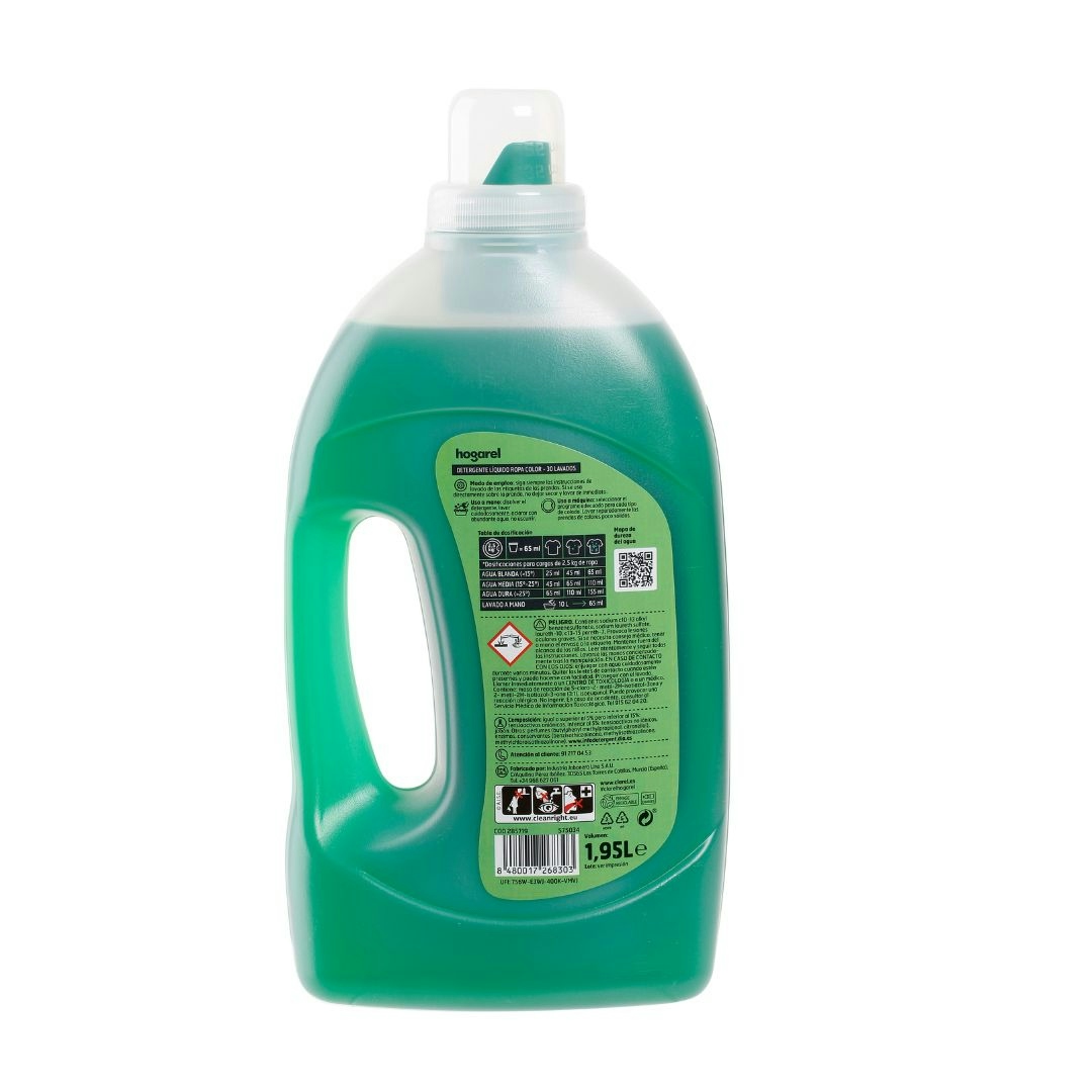 Detergente Liquido Ropa Color Hogarel 30 Lav 1,95L