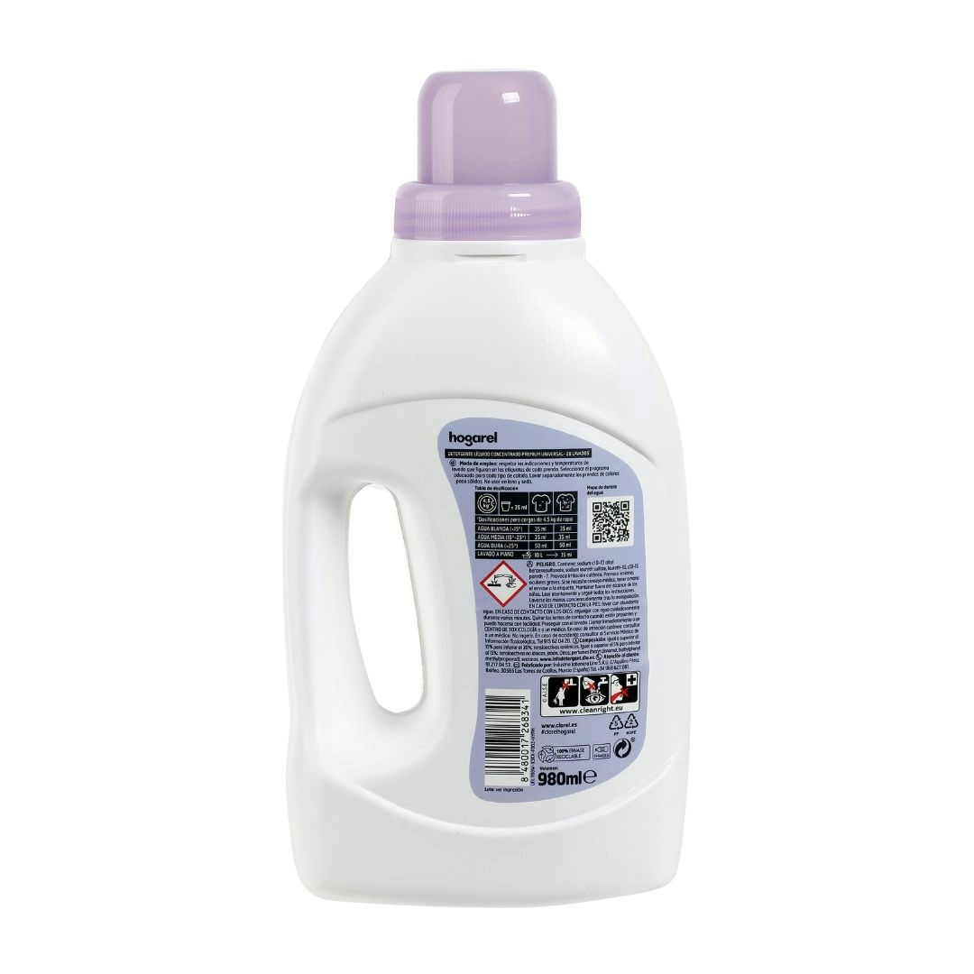 Detergente Liquido Superconcentrado Hogarel 980 Ml