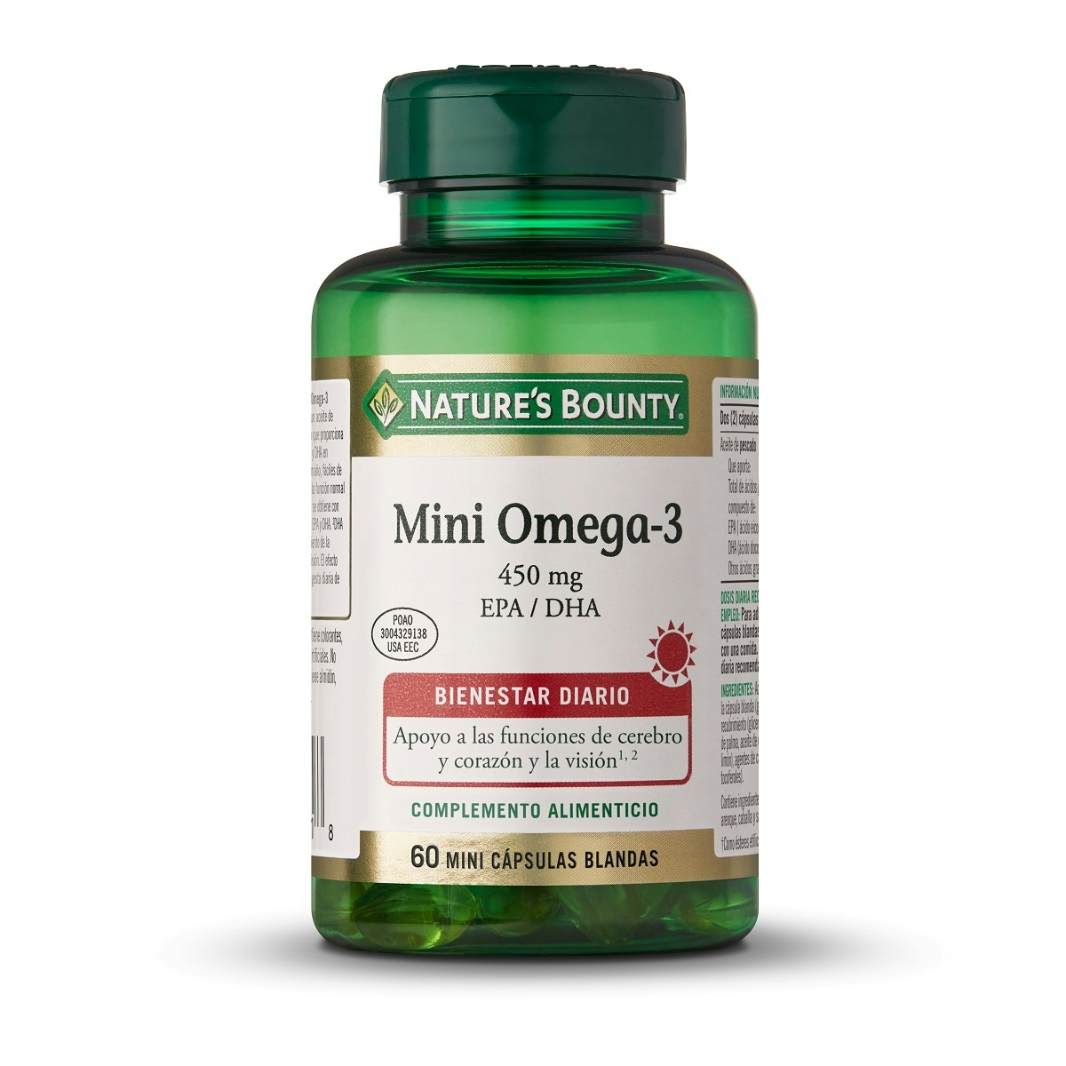 Mini Omega-3 450 mg EPA/DHA - 60 mini perlas
