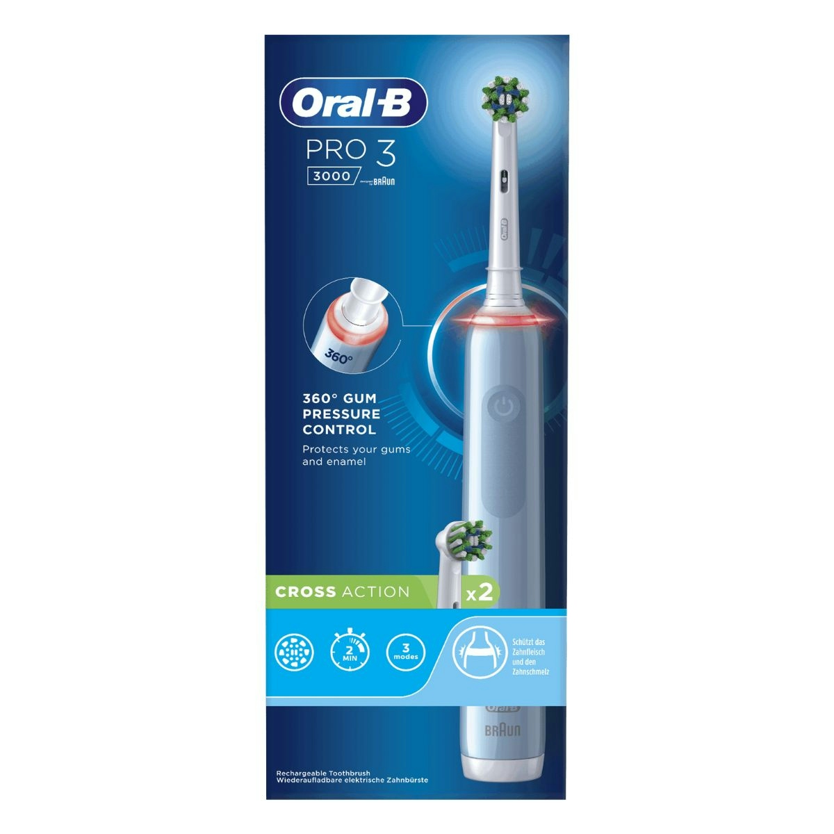 Cepillo Eléctrico Pro3 3000 Azul +1 Recambio Oral-B 1 Ud