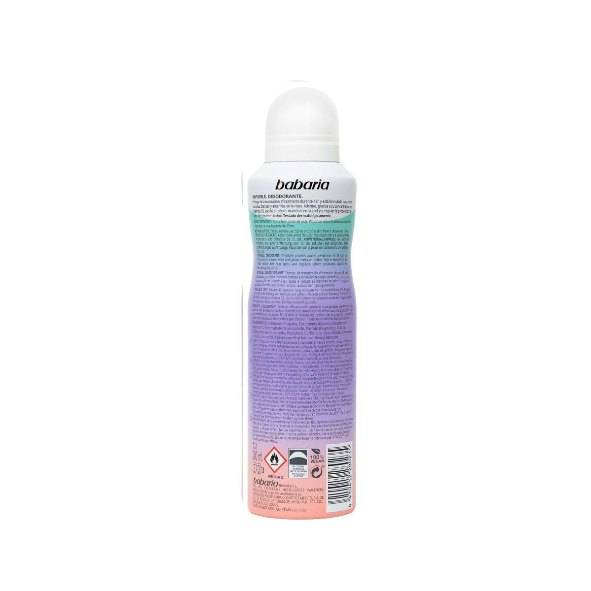 Desodorante Spray Invisible Babaria 200 ml