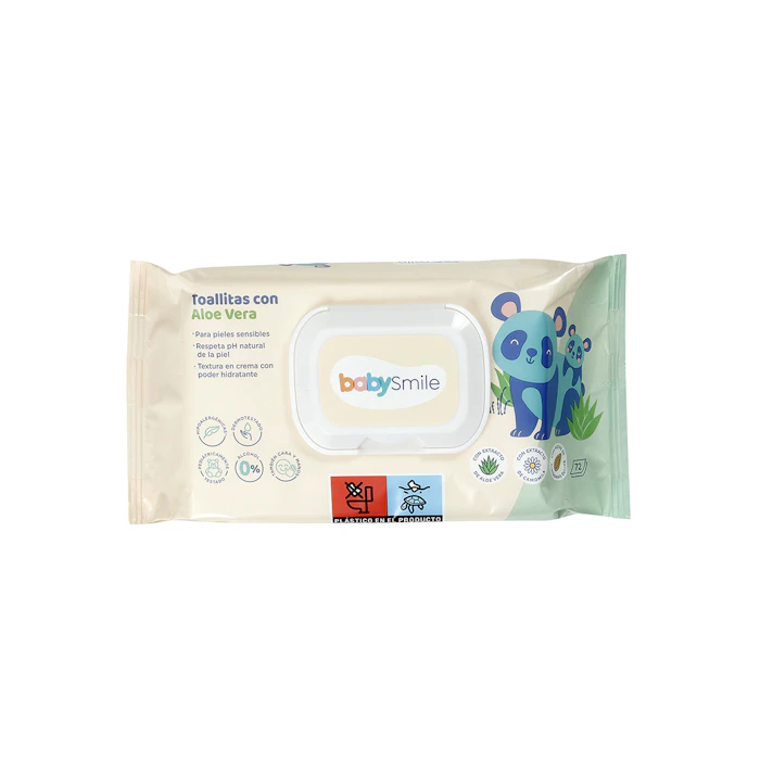 Toallitas Con Aloe Vera BabySmile 72 Uds