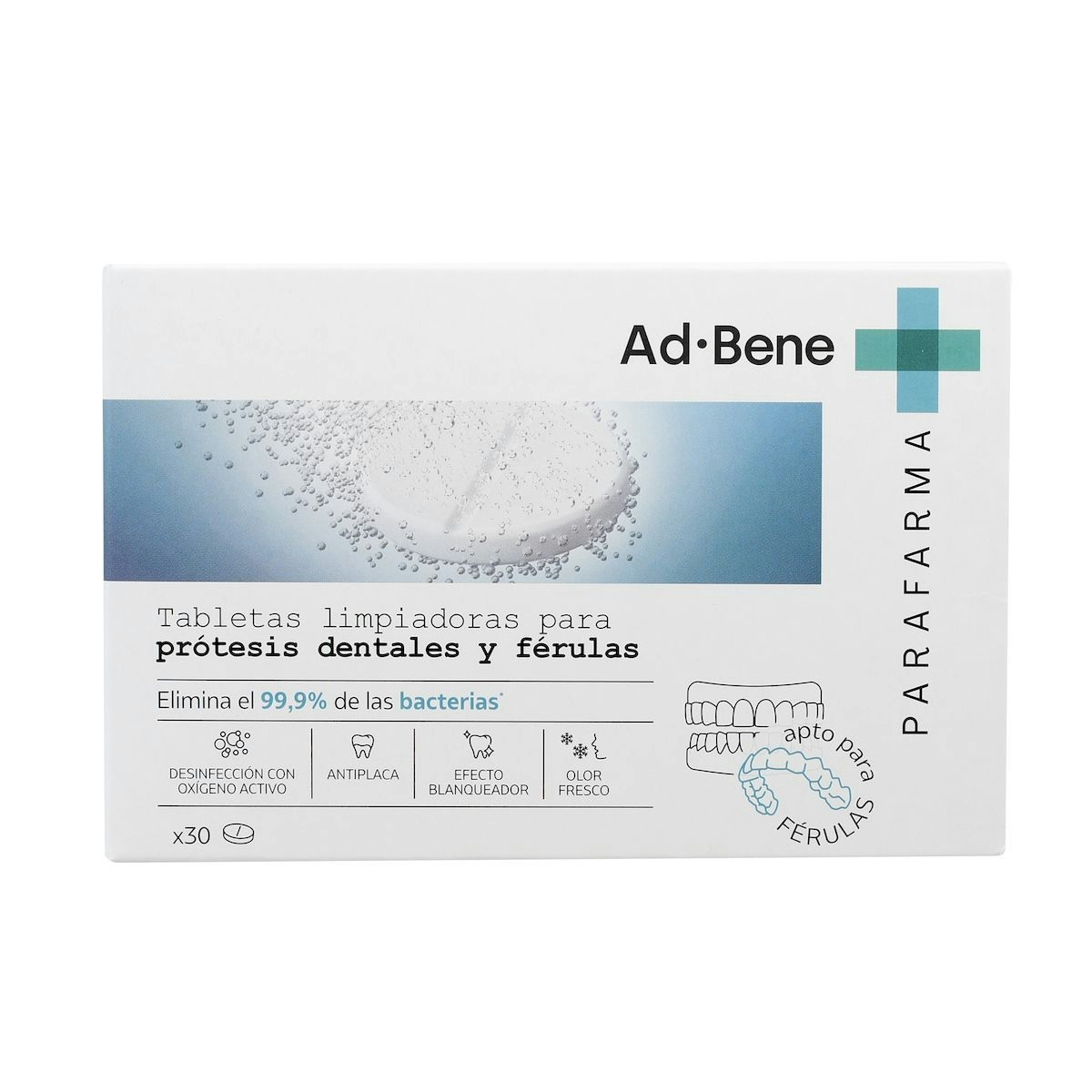 Tabletas Limpiadoras Para Prótesis Dentales Y Férulas Ad.Bene 30 Uds Tabletas Limpiadoras Para Prótesis Dentales Y Férulas Ad.Bene 30 Uds 0