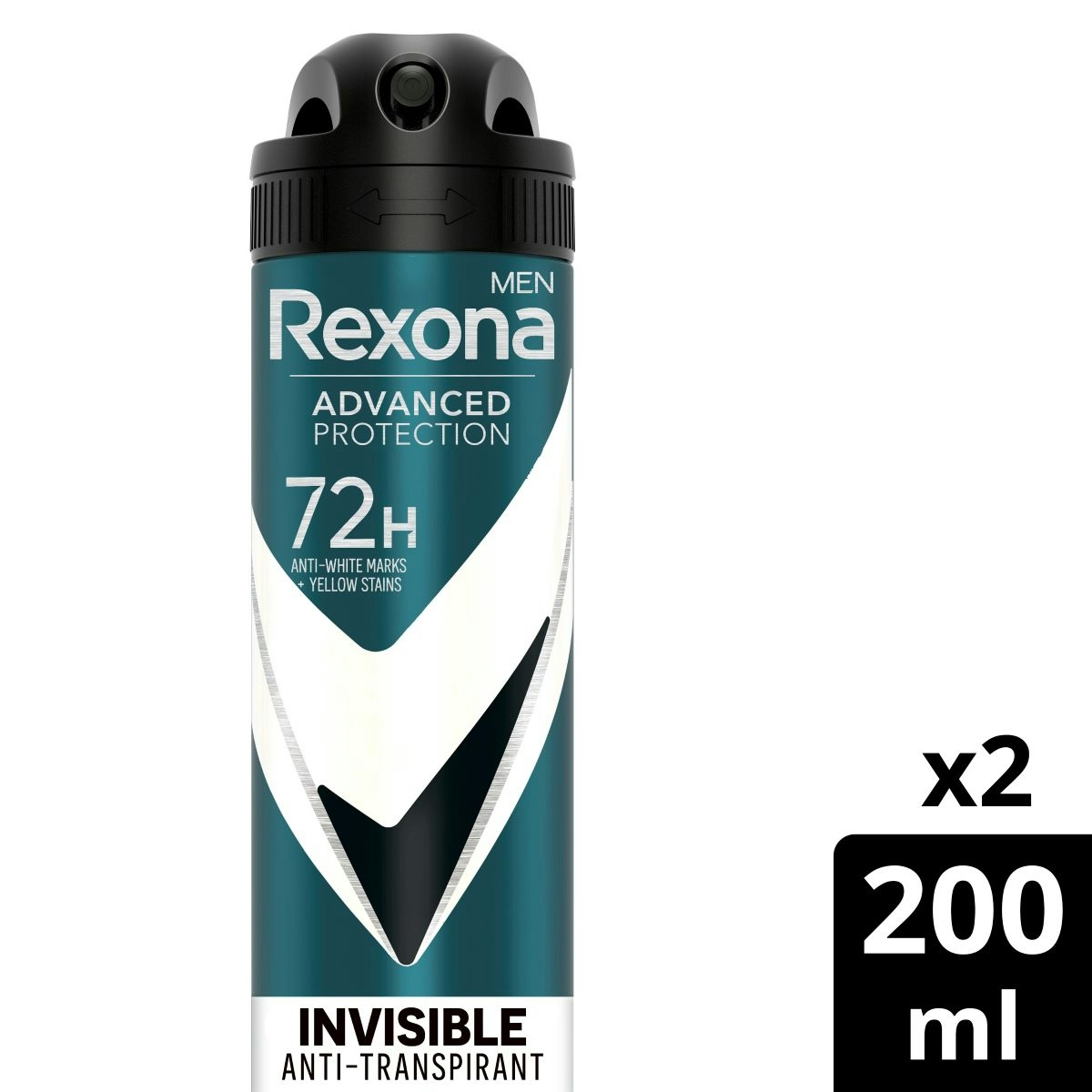 Desodorante Advanced Men Invisible B&W Rexona 2x200 ml
