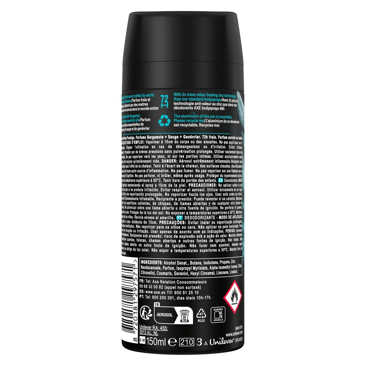 Desodorante Body Spray Bergamot Axe 150 Ml