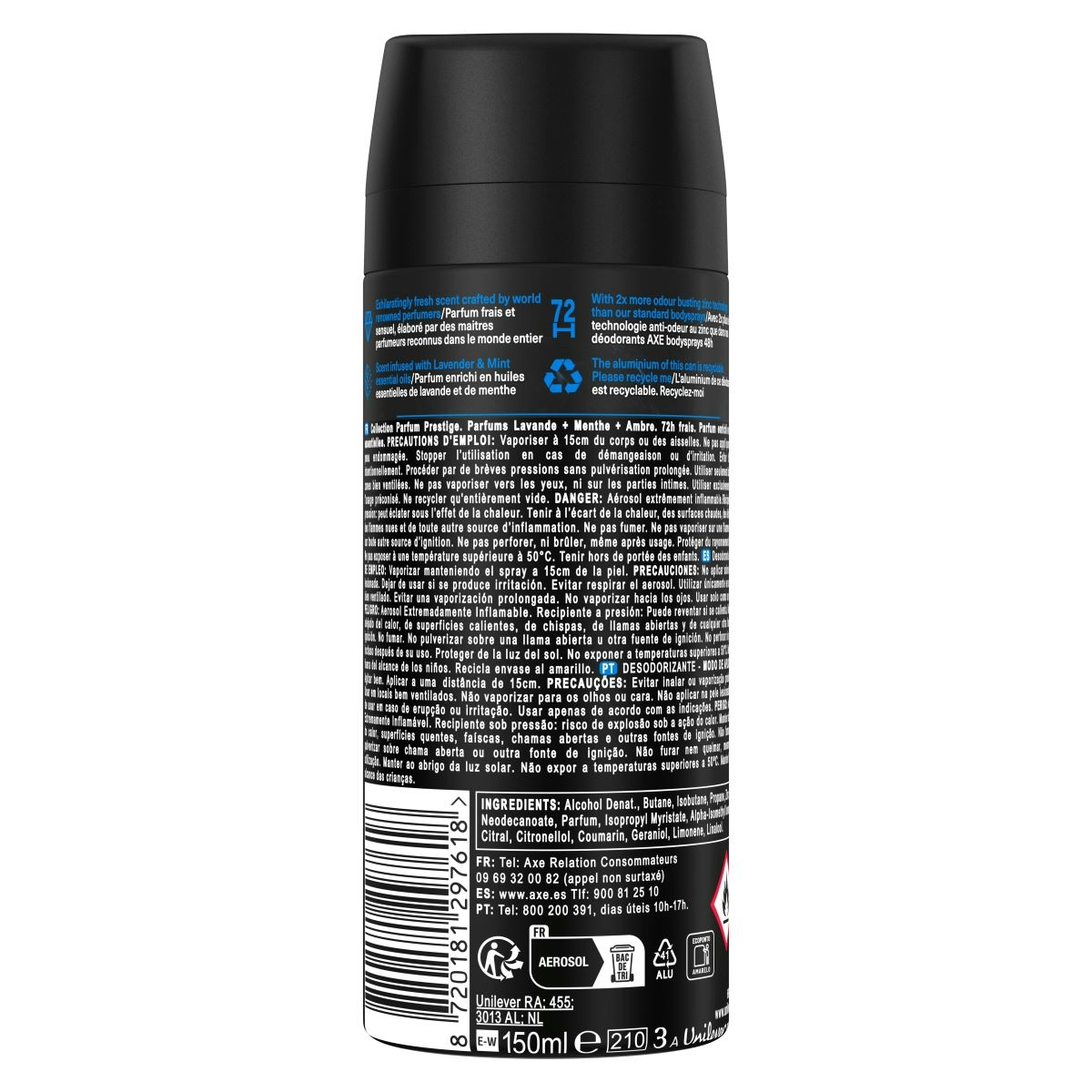Desodorante Body Spray Blue Lavender Axe 150 Ml