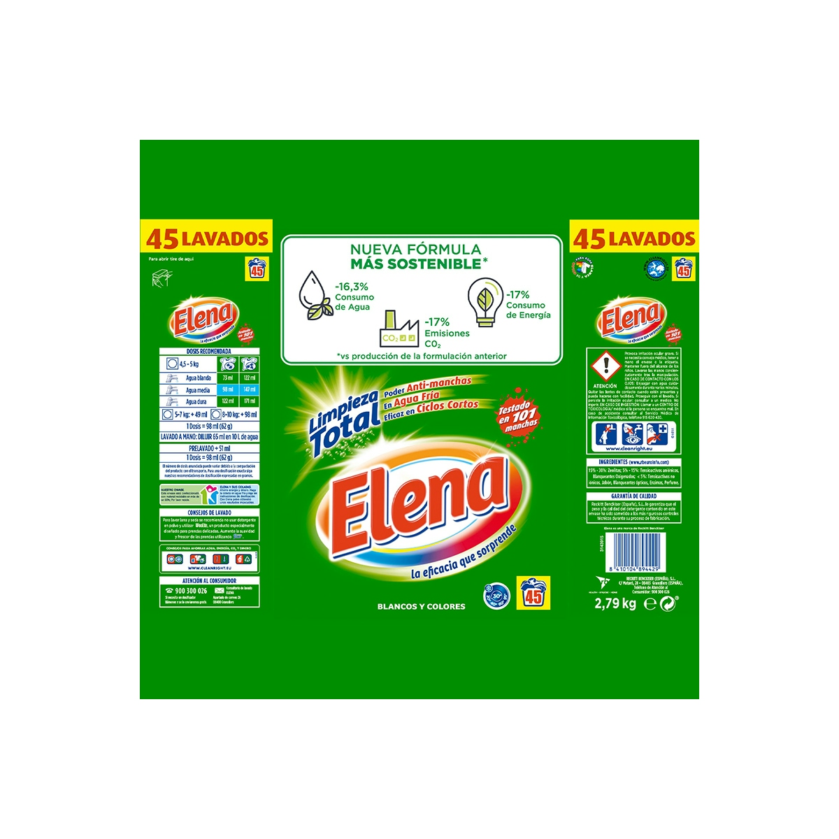 Detergente Polvo Elena 45 Lv