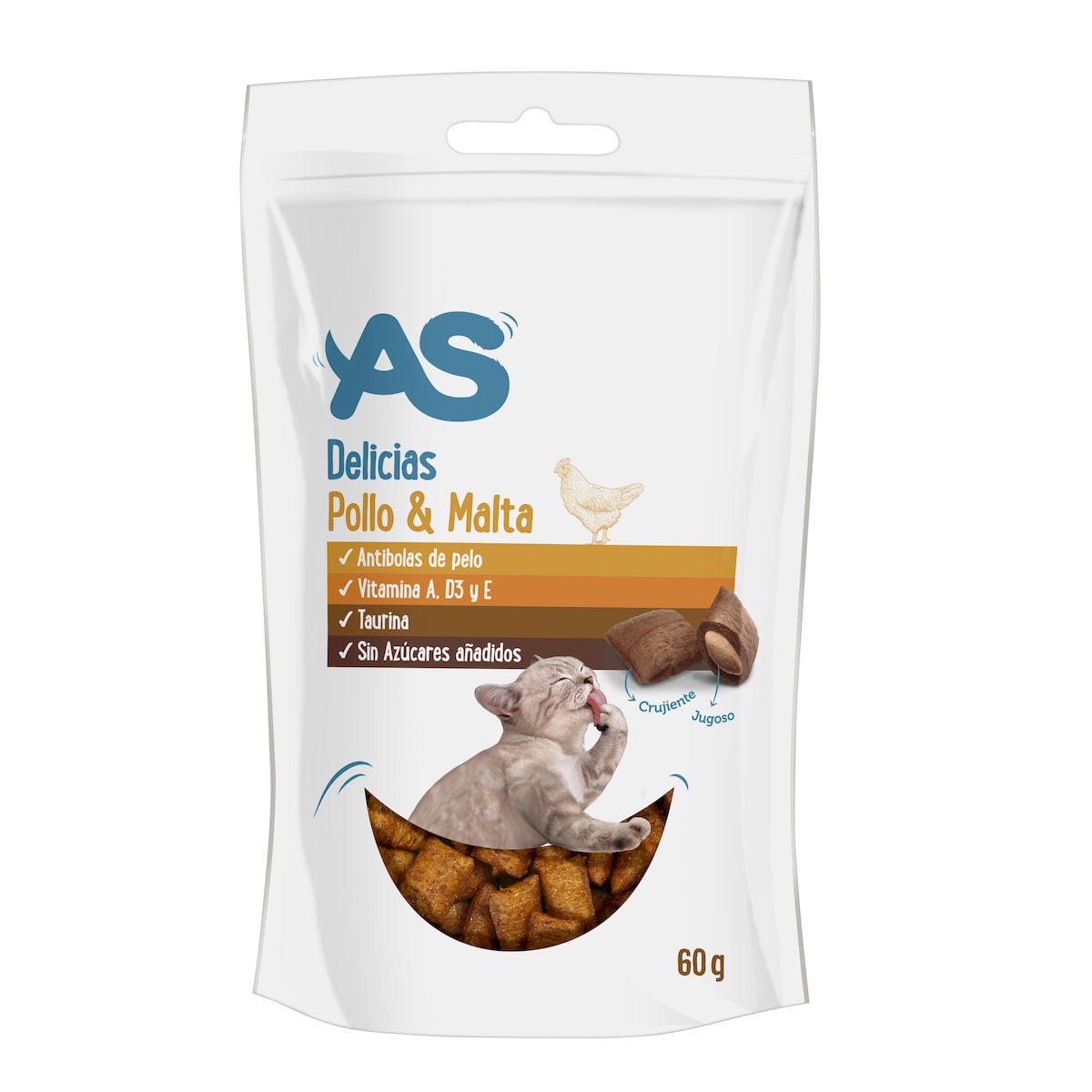 Imagen de Snack Gatos Delicias Pollo Y Malta AS 60Gr