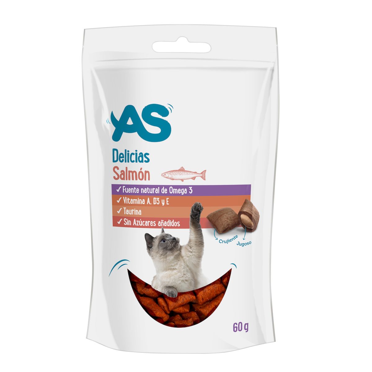 Imagen de Snack Gatos Delicias Salmón AS 60Gr