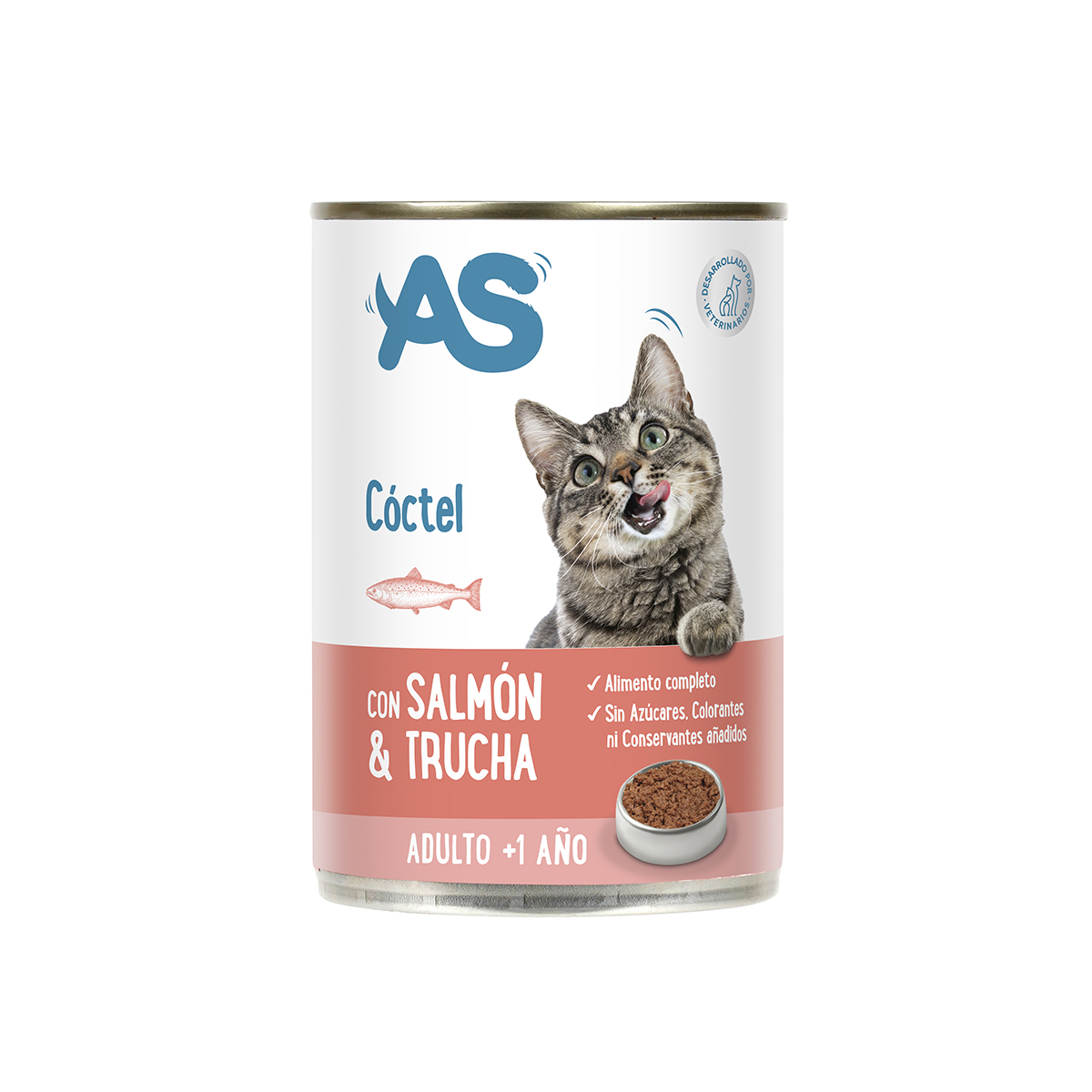 Imagen de Comida Húmeda Gatos Cóctel Salmón Y Trucha AS 400Gr