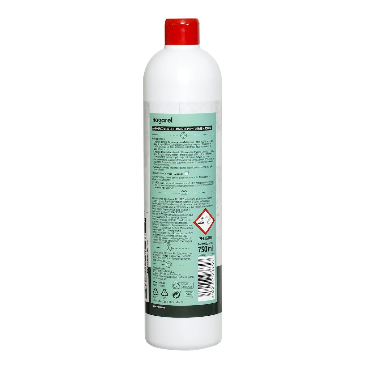 Amoniaco Con Detergente Hogarel 750 Ml