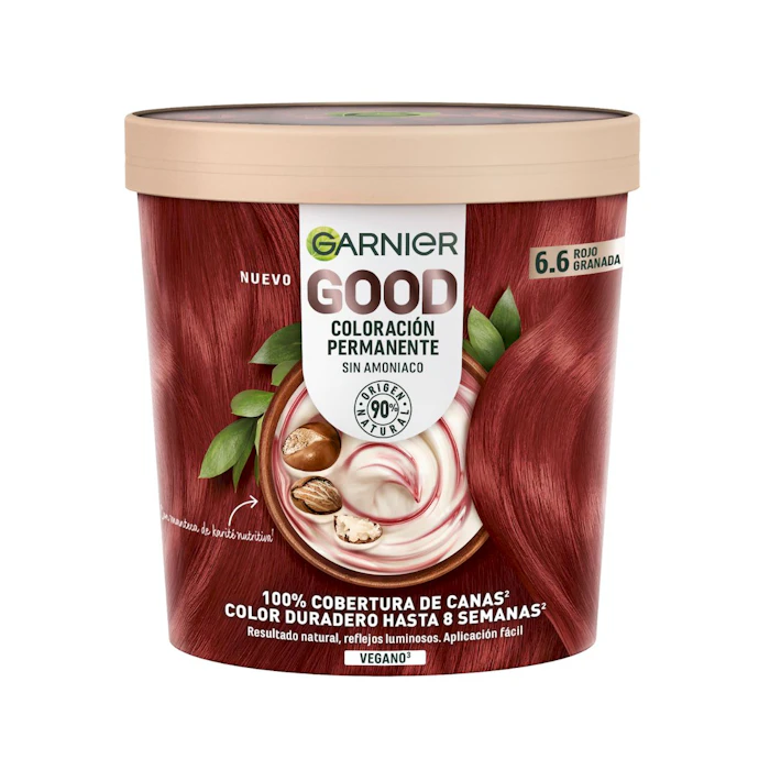 Tinte Permanente Sin Amoníaco Garnier Good N6.6 Rojo Granada