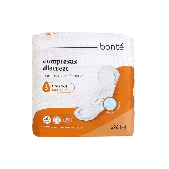 Compresas Incontinencia Discreet Normal Bonté 24 Uds