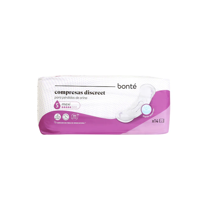 Compresas Incontinencia Discreet Maxi Bonté 14 Uds