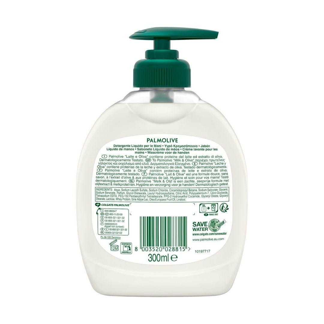 Jabón líquido de manos PALMOLIVE oliva dosificador 300 ml