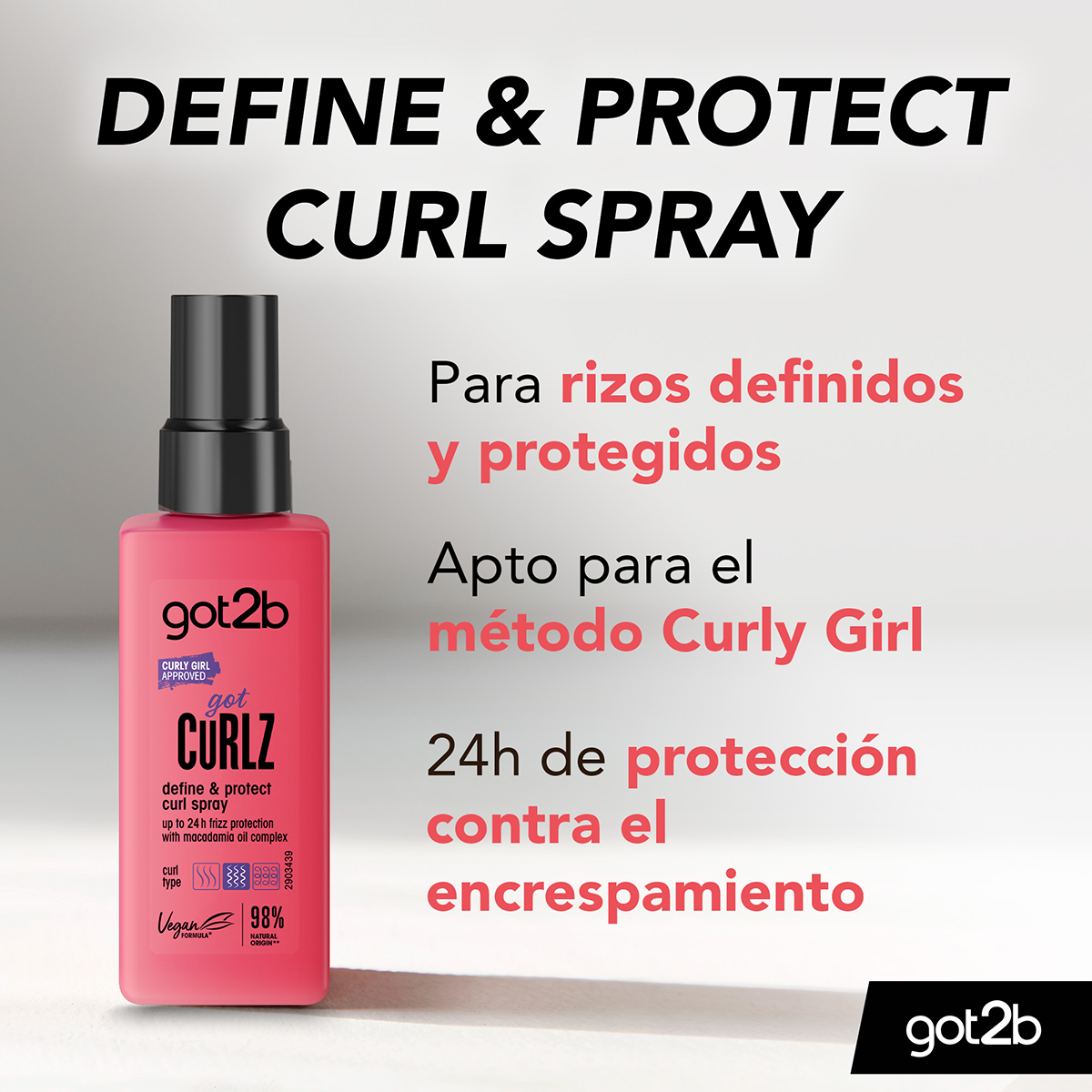 Curl Spray Define & Protect Got2b 150ml