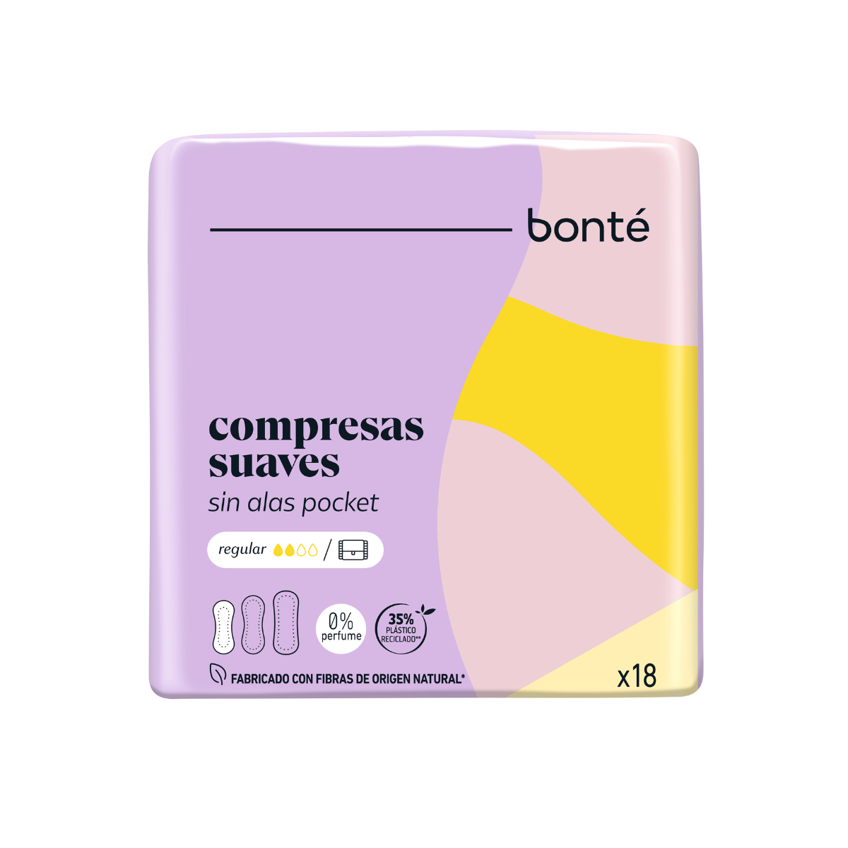 Imagen de Compresas Suaves Sin Alas Plegada Normal Bonté 18Uds