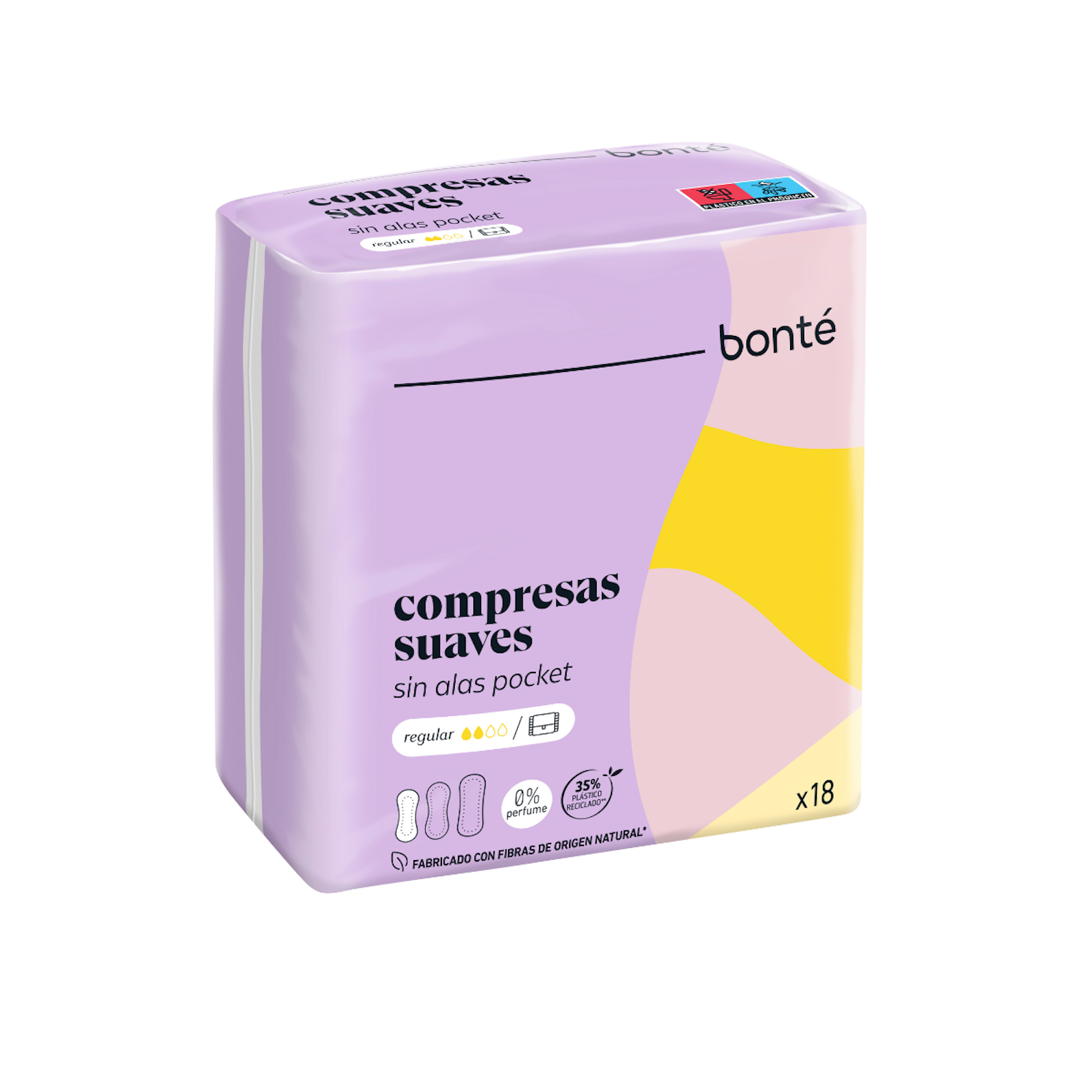 Compresas Suaves Sin Alas Plegada Normal Bonté 18Uds