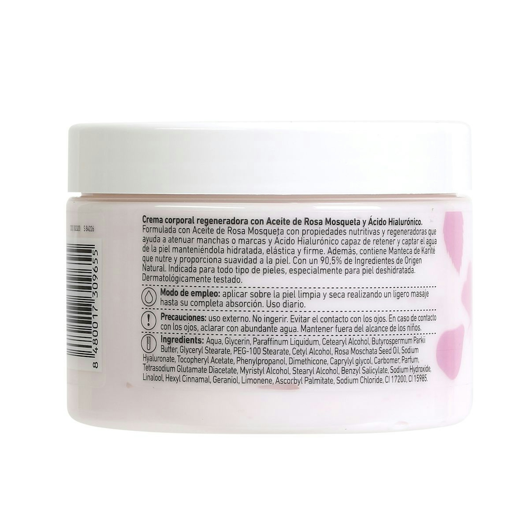 Crema Corporal Regeneradora Rosa Mosqueta Y Ácido Hialurónico Bonte 300Ml