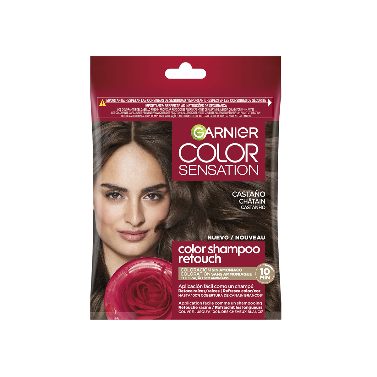 Imagen de Tinte Semi Permanente Sin Amoníaco Color Shampoo Retouch Garnier N4 Castaño