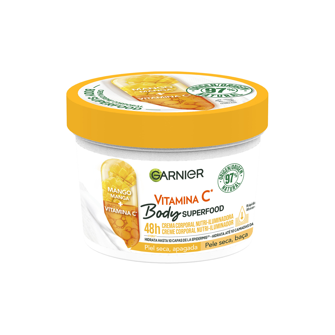 Imagen de Crema Corporal Iluminadora Body SuperFood Vitamina C Y Mango Garnier 380Ml