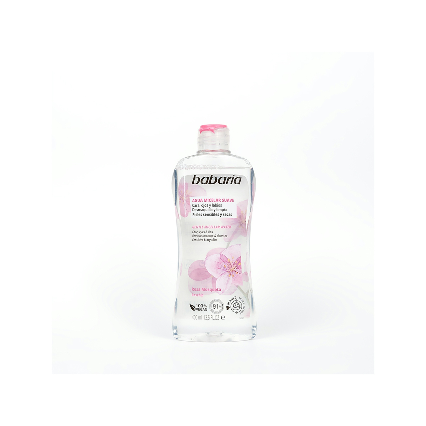 Agua Micelar Suave Rosa Mosqueta Babaria 400Ml 0