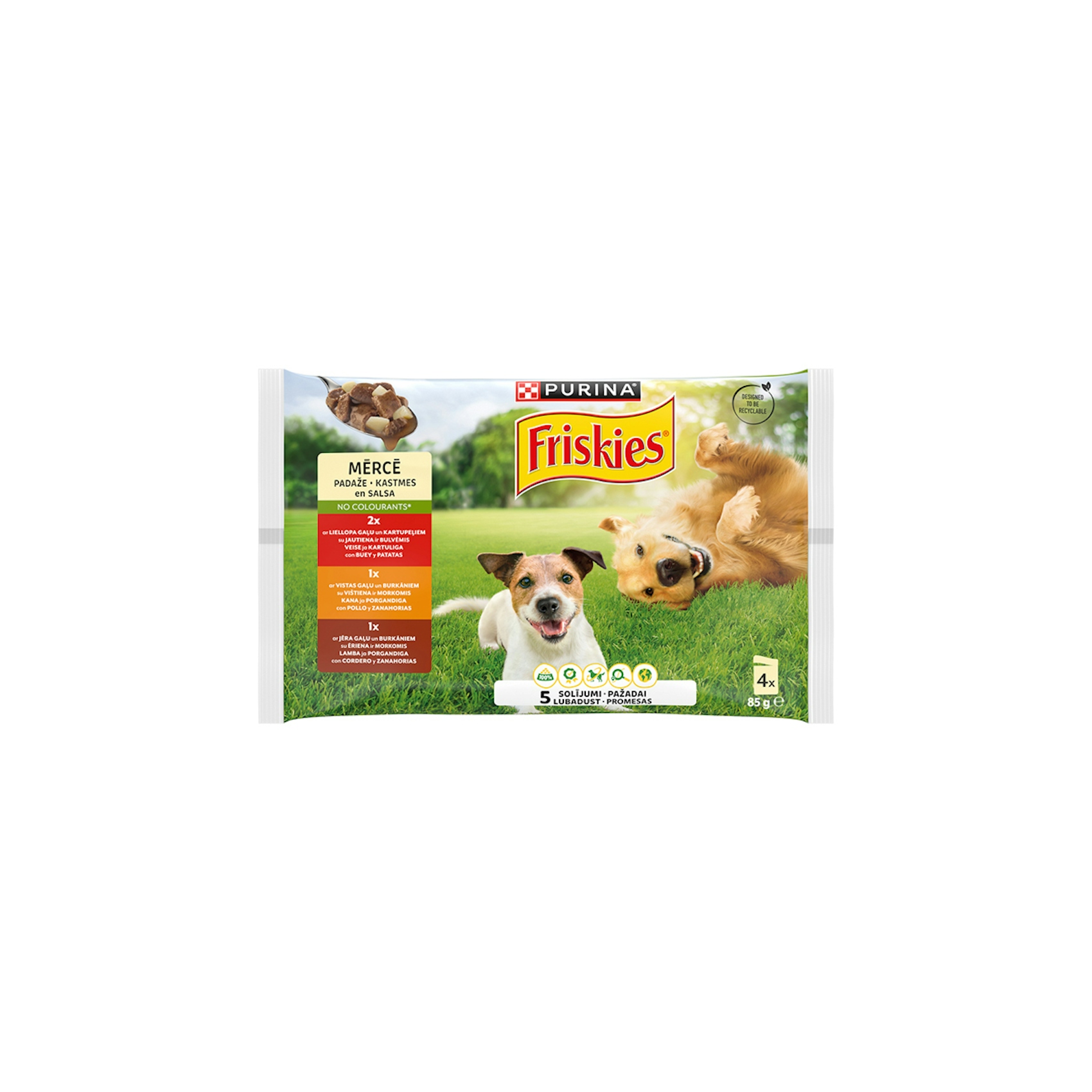 Alimento Para Perro Salsa Buey,Pollo,Cordero Friskies 4X85G 0