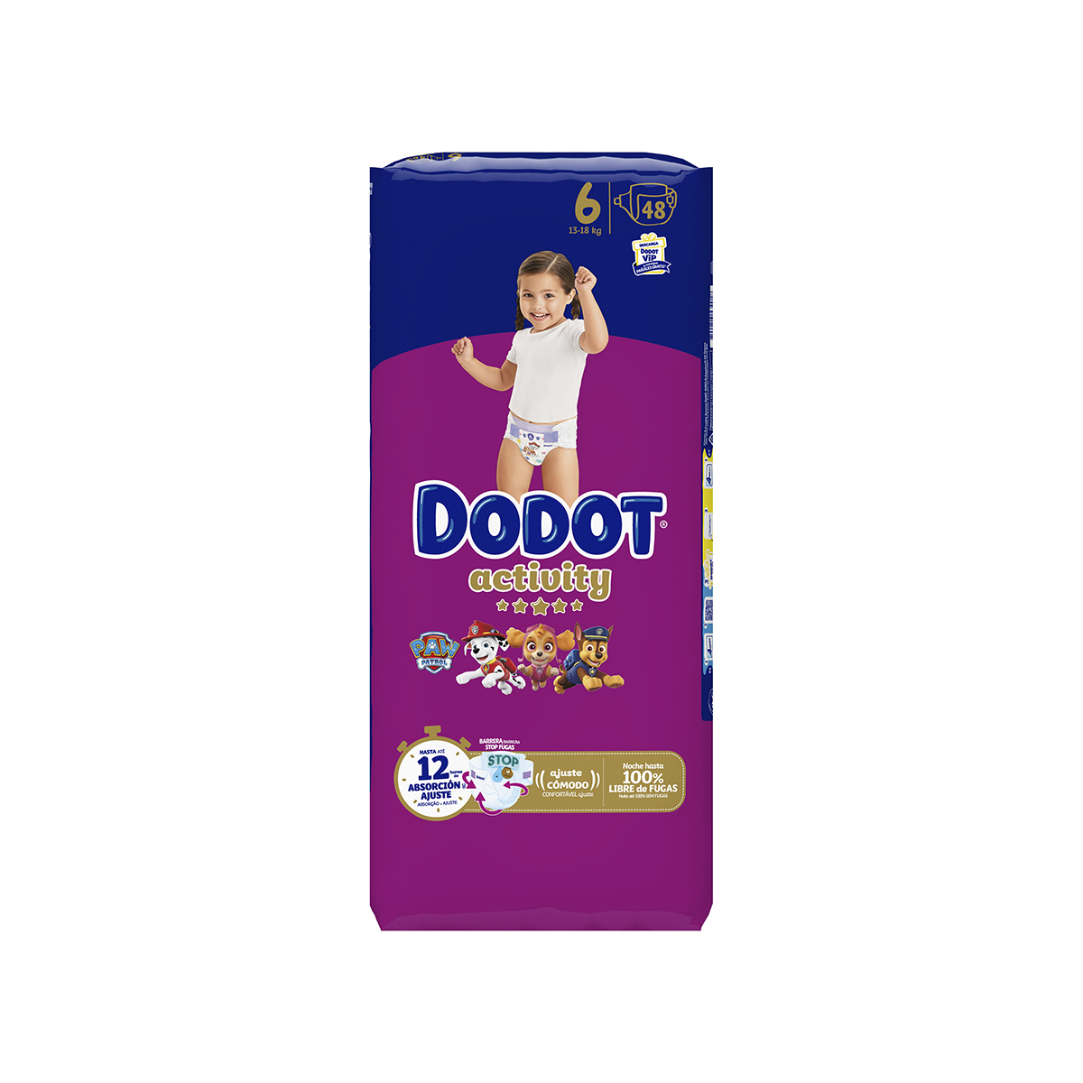 Imagen de Pañales Activity Talla 6 (13-18 Kg) Dodot 48 Uds