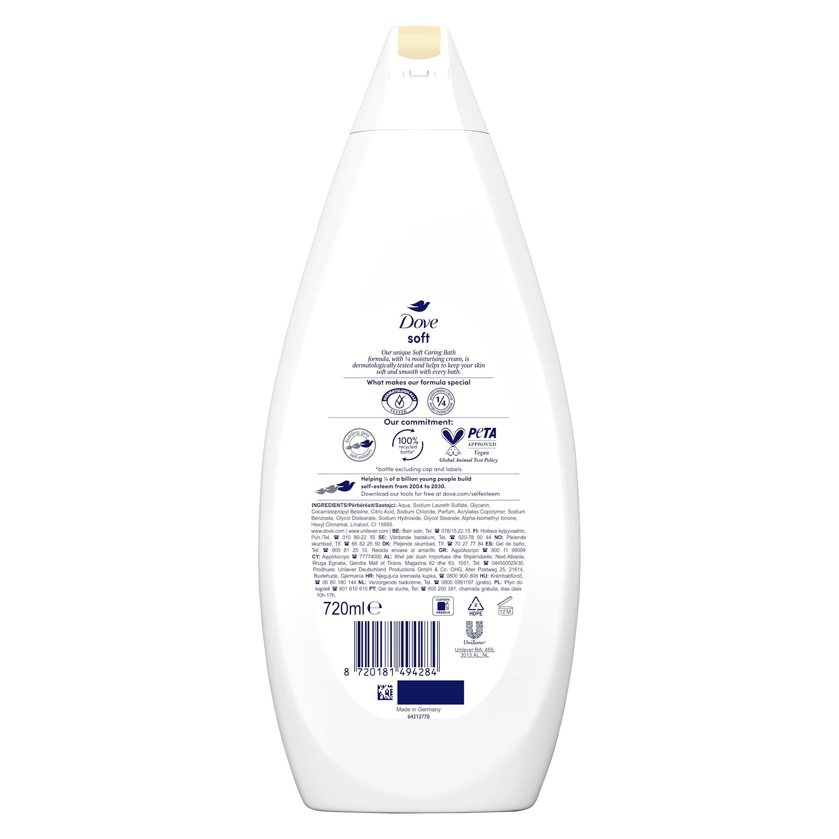 Dove Gel Bath Dorado 720 Ml